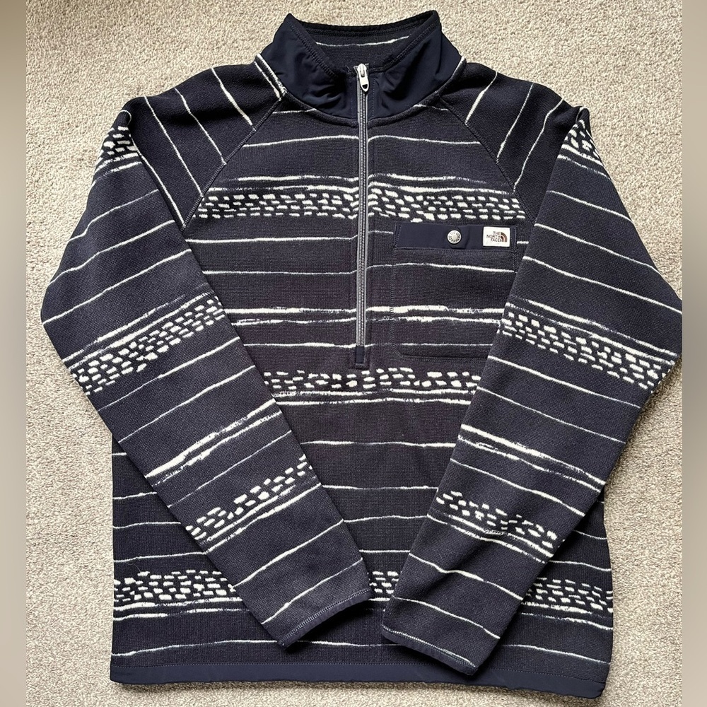 Mens The North Face Printed Gordon Lyons Quarter Zip Fleece Pullover Medium